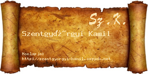 Szentgyörgyi Kamil névjegykártya